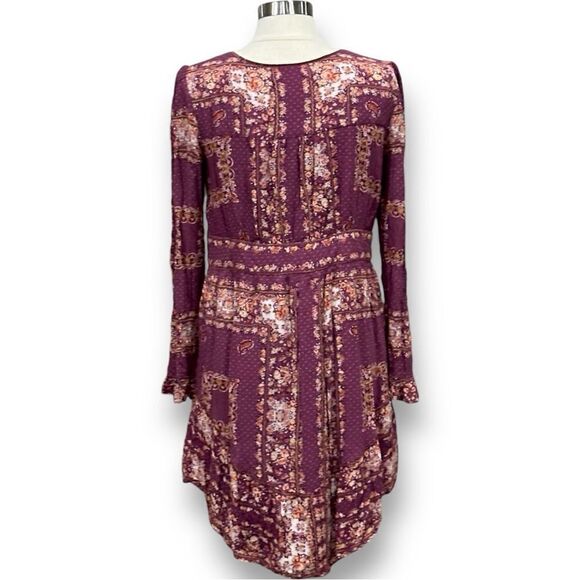FREE PEOPLE Women’s Bridgette Mini Dress in Berry Combo in the Size Large - Picture 11 of 16